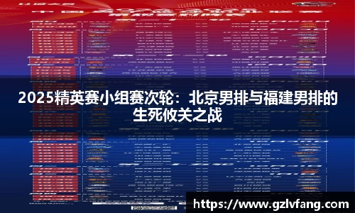 2025精英赛小组赛次轮：北京男排与福建男排的生死攸关之战